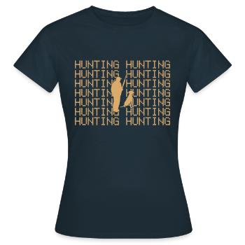 Jäger jagen - Frauen T-Shirt - Navy - Vorne - AI Model Female 172 dark (172cm)