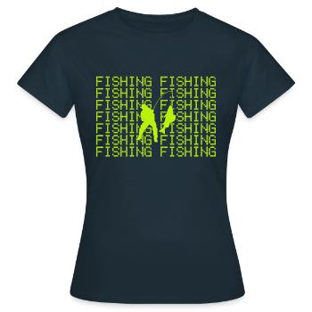 Angling - Women's T-Shirt - navy - Front - AI Model Female 172 dark (172cm)