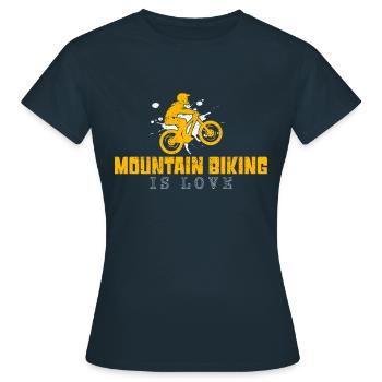 mountain biking Spruch - Frauen T-Shirt - Navy - Vorne - AI Model Female 172 dark (172cm)