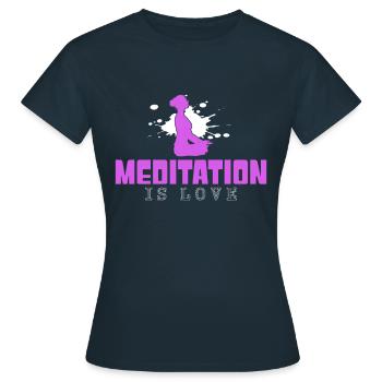 Méditation - T-shirt Femme - marine - Devant - AI Model Female 172 dark (172cm)