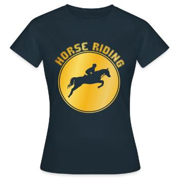 Horse riding - Women's T-Shirt - navy - Front - AI Model Female 172 dark (172cm)