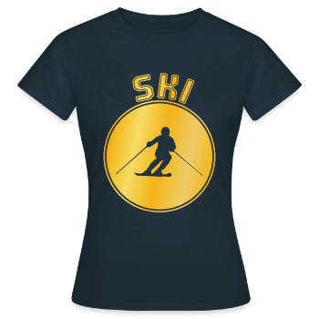 Ski - T-shirt Femme - marine - Devant - AI Model Female 172 dark (172cm)