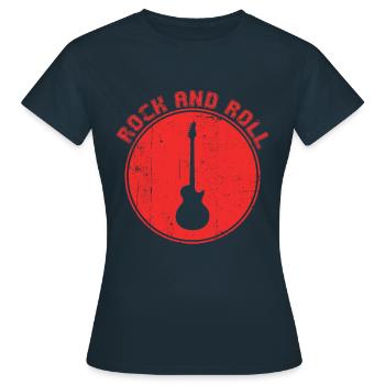 Rock and roll - T-shirt Femme - marine - Devant - AI Model Female 172 dark (172cm)
