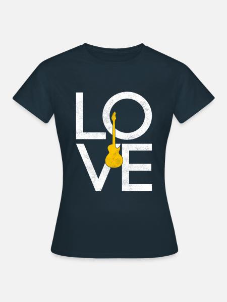 Elektro Gitarre - Frauen T-Shirt - Navy