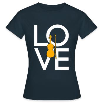 Geige - Frauen T-Shirt - Navy - Vorne - AI Model Female 172 dark (172cm)