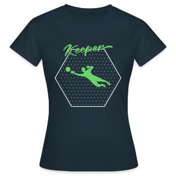Gardien de but - T-shirt Femme - marine - Devant - AI Model Female 172 dark (172cm)