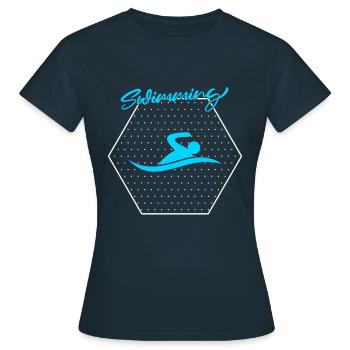 Nager - T-shirt Femme - marine - Devant - AI Model Female 172 dark (172cm)