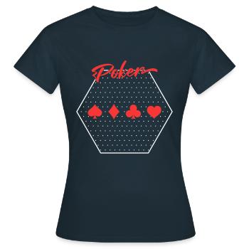 Poker - Women's T-Shirt - navy - Front - AI Model Female 172 dark (172cm)