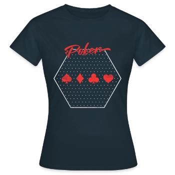 Poker - Women's T-Shirt - navy - Front - AI Model Female 172 dark (172cm)