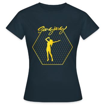 Sing - Women's T-Shirt - navy - Front - AI Model Female 172 dark (172cm)