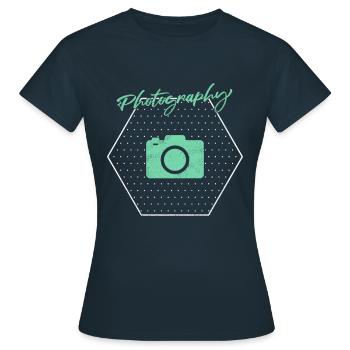 Photography - Women's T-Shirt - navy - Front - AI Model Female 172 dark (172cm)