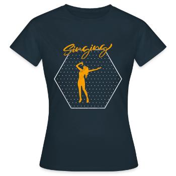 Singen - Frauen T-Shirt - Navy - Vorne - AI Model Female 172 dark (172cm)