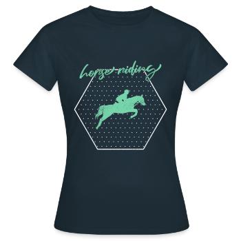 Horse riding - Women's T-Shirt - navy - Front - AI Model Female 172 dark (172cm)