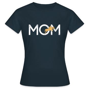 Pferde reiten Mama - Frauen T-Shirt - Navy - Vorne - AI Model Female 172 dark (172cm)