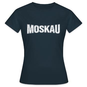 Moskau - Frauen T-Shirt - Navy - Vorne - AI Model Female 172 dark (172cm)