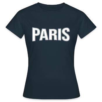 Paris - Frauen T-Shirt - Navy - Vorne - AI Model Female 172 dark (172cm)