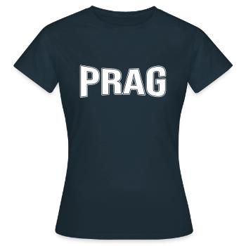 Prag - Frauen T-Shirt - Navy - Vorne - AI Model Female 172 dark (172cm)