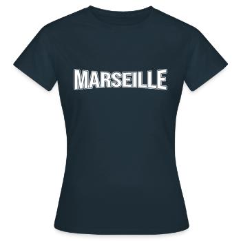 Marseille - Frauen T-Shirt - Navy - Vorne - AI Model Female 172 dark (172cm)