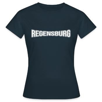 Regensburg - Frauen T-Shirt - Navy - Vorne - AI Model Female 172 dark (172cm)