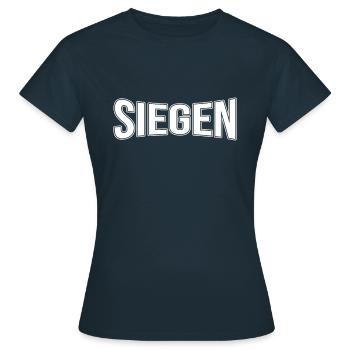Siegen - Frauen T-Shirt - Navy - Vorne - AI Model Female 172 dark (172cm)