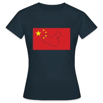 Drapeau de la Chine - T-shirt Femme - marine - Devant - AI Model Female 172 dark (172cm)