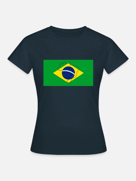 Brasilien Flagge - Frauen T-Shirt - Navy