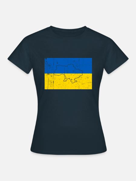 Ukraine Flagge - Frauen T-Shirt - Navy