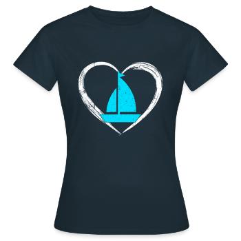 Amour de la voile - T-shirt Femme - marine - Devant - AI Model Female 172 dark (172cm)