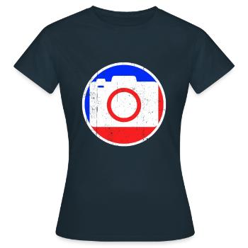 Photography Logo - Women's T-Shirt - navy - Front - AI Model Female 172 dark (172cm)