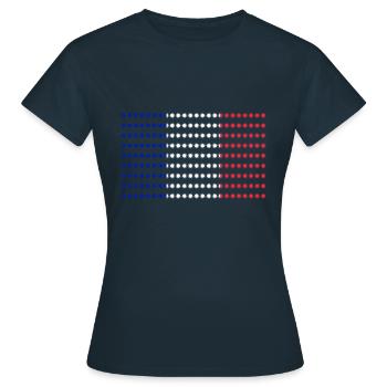 Français drapeau - T-shirt Femme - marine - Devant - AI Model Female 172 dark (172cm)