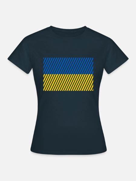 Ukraine Flagge - Frauen T-Shirt - Navy