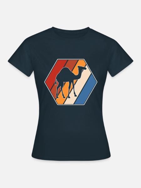 Retro Dromedar - Frauen T-Shirt - Navy