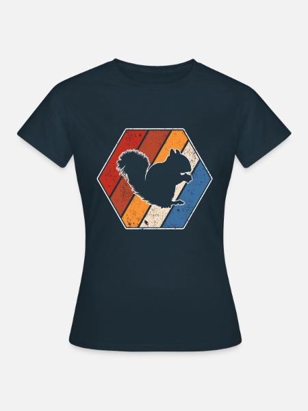 Eichhörnchen Retro - Frauen T-Shirt - Navy
