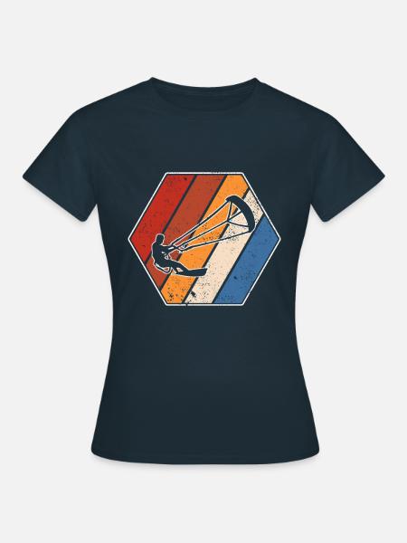 Kite surfen Retro - Frauen T-Shirt - Navy