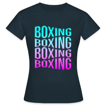 Boxen - Frauen T-Shirt - Navy - Vorne - AI Model Female 172 dark (172cm)