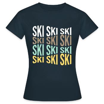 ski - T-shirt Femme - marine - Devant - AI Model Female 172 dark (172cm)