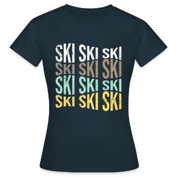 ski - T-shirt Femme - marine - Devant - AI Model Female 172 dark (172cm)