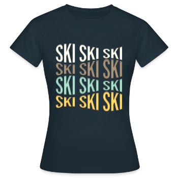 ski - T-shirt Femme - marine - Devant - AI Model Female 172 dark (172cm)