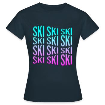 ski - T-shirt Femme - marine - Devant - AI Model Female 172 dark (172cm)