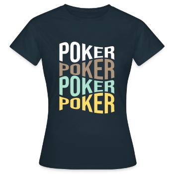 poker - Women's T-Shirt - navy - Front - AI Model Female 172 dark (172cm)