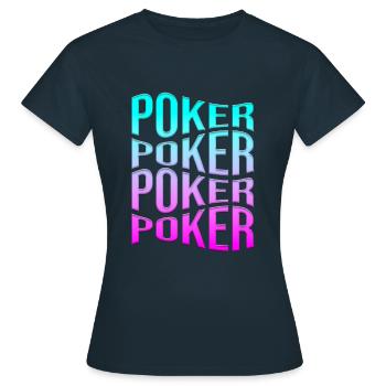 poker - Women's T-Shirt - navy - Front - AI Model Female 172 dark (172cm)