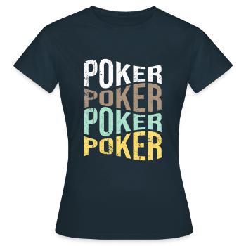 poker - Women's T-Shirt - navy - Front - AI Model Female 172 dark (172cm)