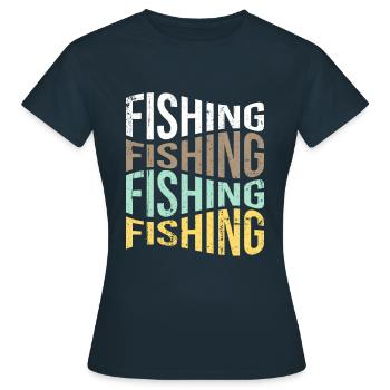 Angling - Women's T-Shirt - navy - Front - AI Model Female 172 dark (172cm)