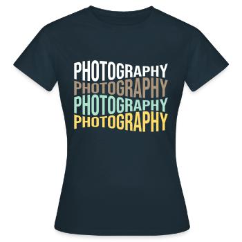 Photography - Women's T-Shirt - navy - Front - AI Model Female 172 dark (172cm)