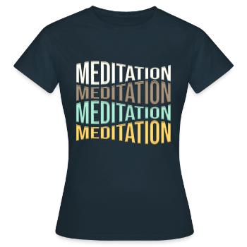 meditation - Women's T-Shirt - navy - Front - AI Model Female 172 dark (172cm)