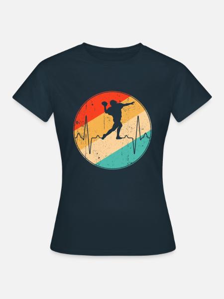 Rugby Retro Herzschlag - Frauen T-Shirt - Navy