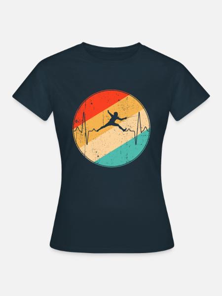 Fechten Retro Herzschlag - Frauen T-Shirt - Navy