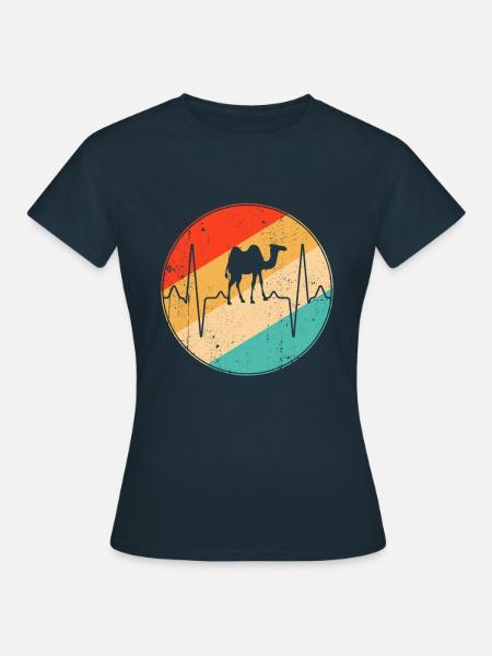 Kamel Retro Herzschlag - Frauen T-Shirt - Navy