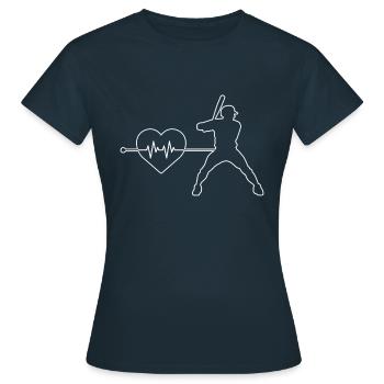 Battements de cœur de baseball - T-shirt Femme - marine - Devant - AI Model Female 172 dark (172cm)