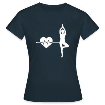 Rythme cardiaque de yoga - T-shirt Femme - marine - Devant - AI Model Female 172 dark (172cm)